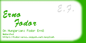 erno fodor business card