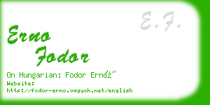 erno fodor business card